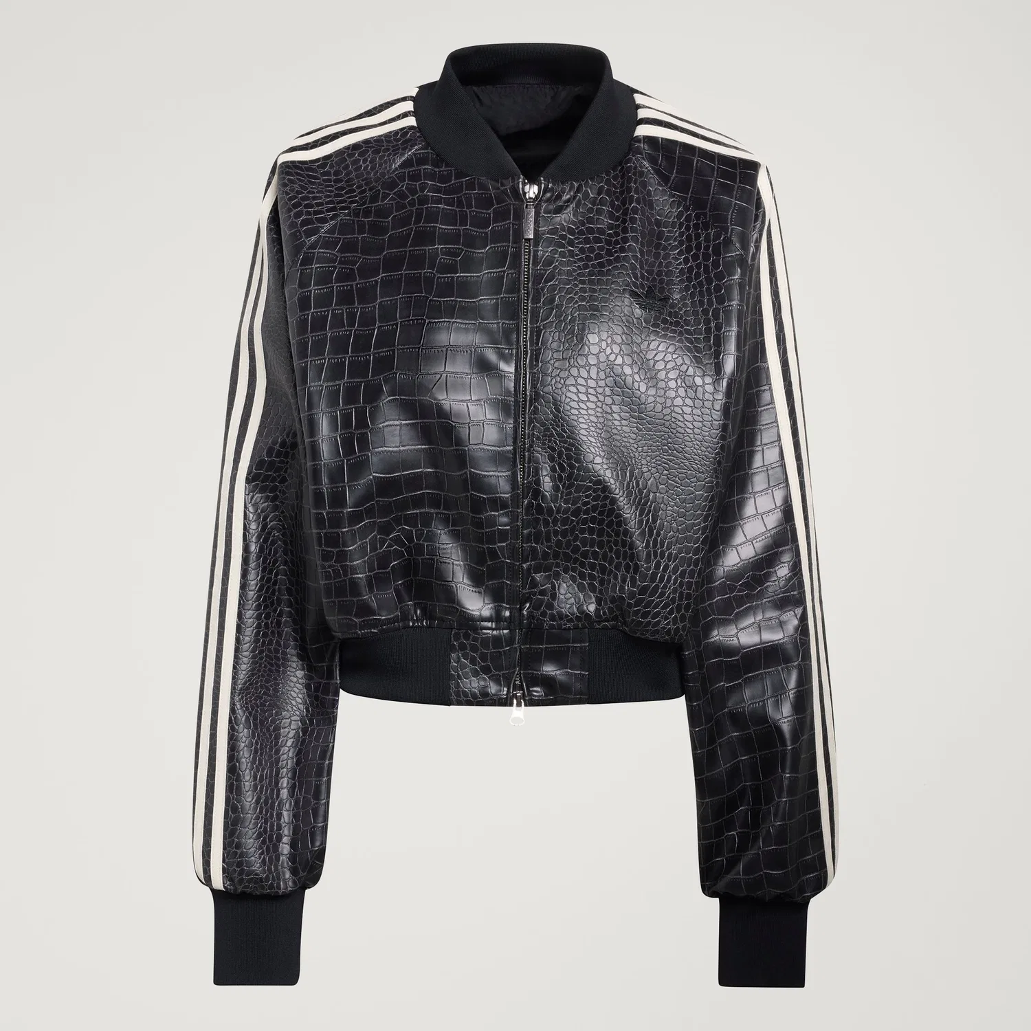 Женская чёрная куртка из синтетической кожи SST от Adidas — фото 4