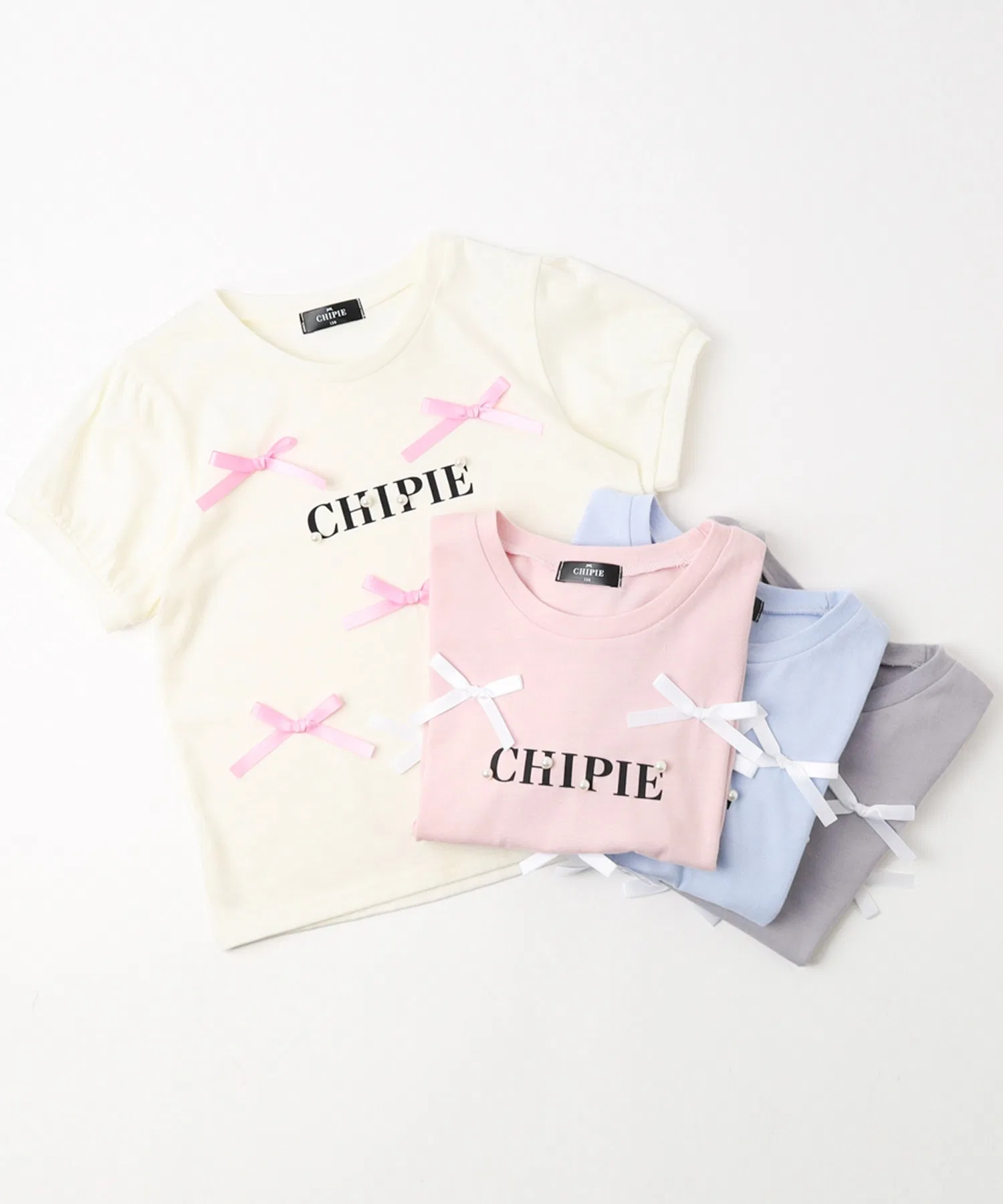 Детская футболка CHIPIE с паффами и бантом — фото 2