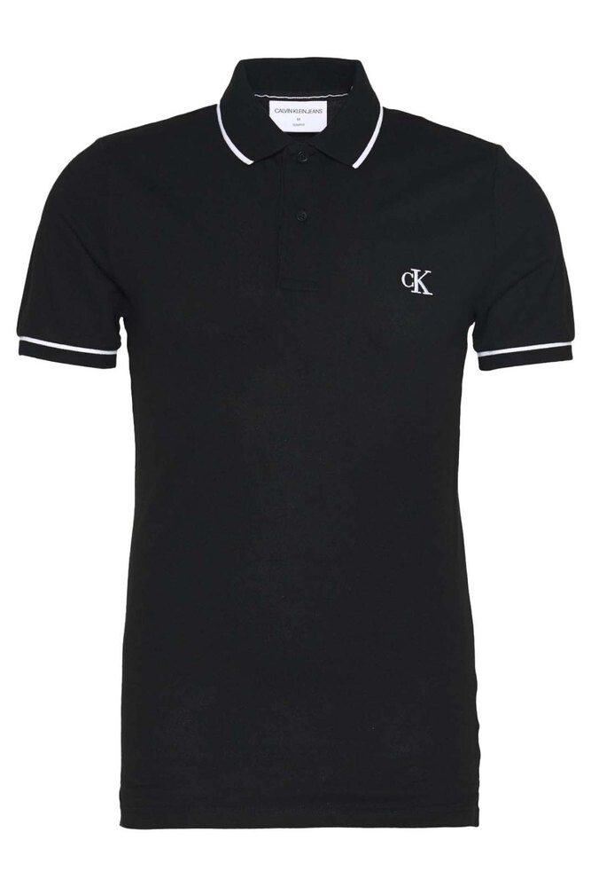 

Поло с коротким рукавом Calvin Klein Jeans Tipping Slim, черный