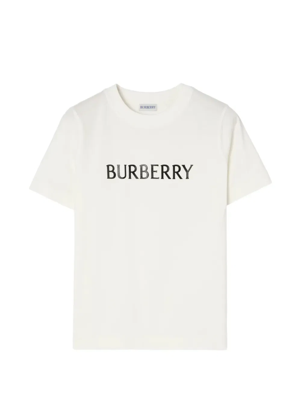 Футболка Burberry Хлопковая с логотипом, стандартный крой, цвет слоновой кости