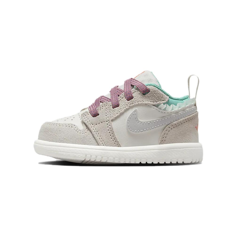 

Jordan Низкие кроссовки Air 1 с противоскользящим износостойким верхом для малышей, белые, серые, для младенцев и малышей