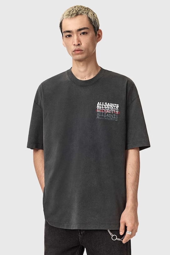 

Хлопковая футболка graphene AllSaints, черный