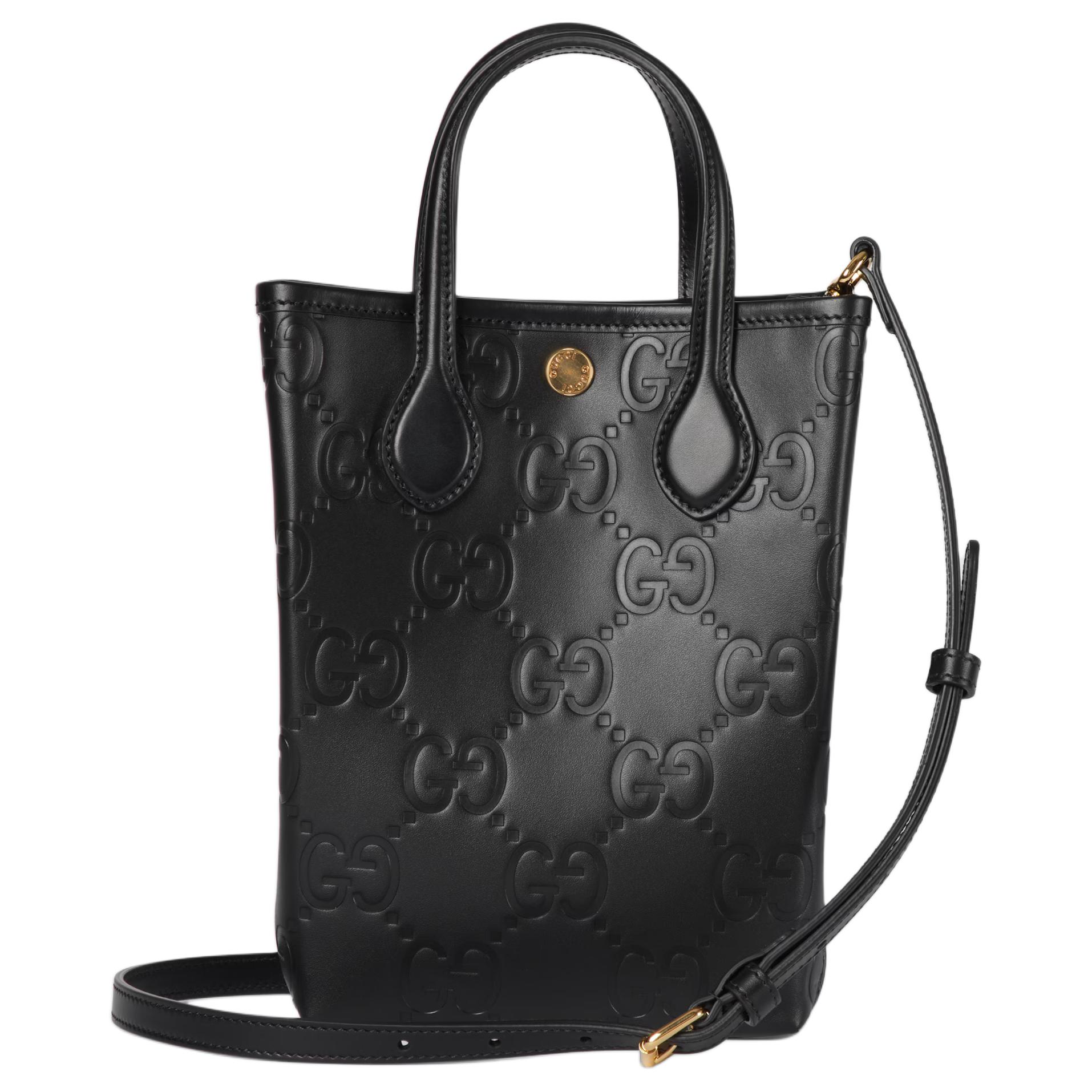 Женская мини-сумочка Gucci на одно плечо из натуральной кожи, черная — фото 4