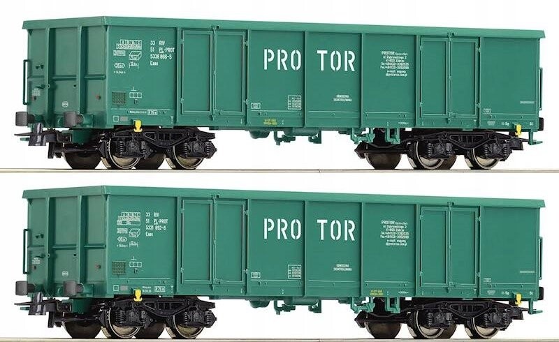 

Набор из 2 угольных вагонов Eaos, PROTOR, эп. VI, Роко 77032 Roco