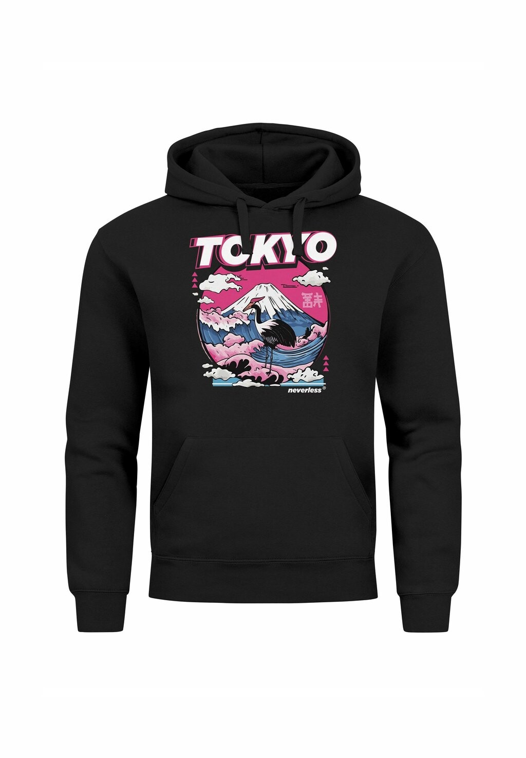 

Толстовка с капюшоном TOKYO JAPAN FUJI GRAFIK JAPANISCHE SCHRIFTZEICHEN FASHION STREETSTYLE Neverless, черный