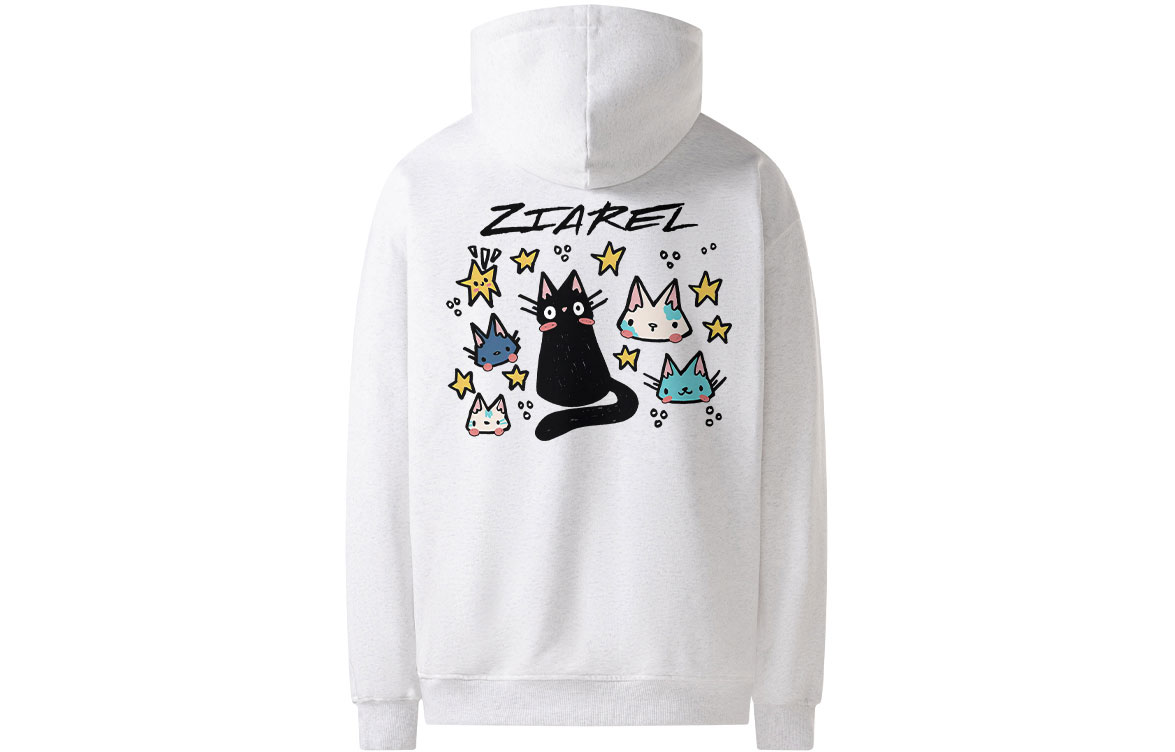 

Толстовка Unisex Hooded Moderate Heavyweight ZIAREL, белый серый