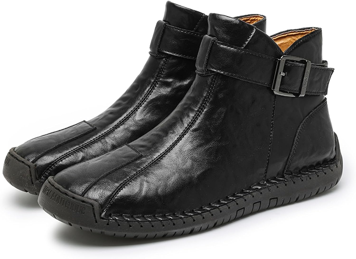 

Мужские походные ботинки Водонепроницаемые Противоскользящие Теплые повседневные ботинки Чукка для мужчин Мужские ботинки на меху до щиколотки Abborora, черный