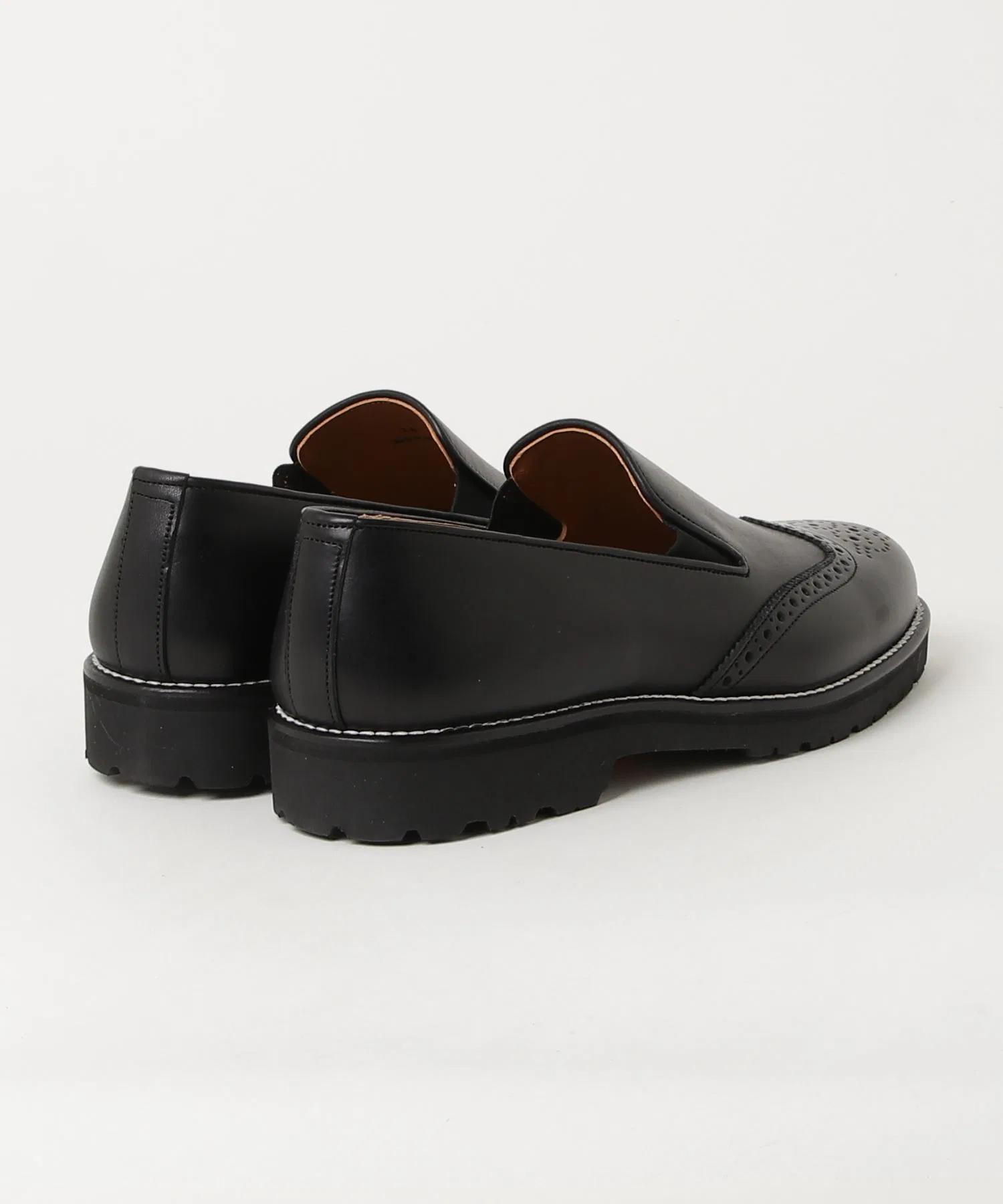 Мужские кожаные туфли Tomo & Co WAITER'S SHOES с крылышками чёрные — фото 2