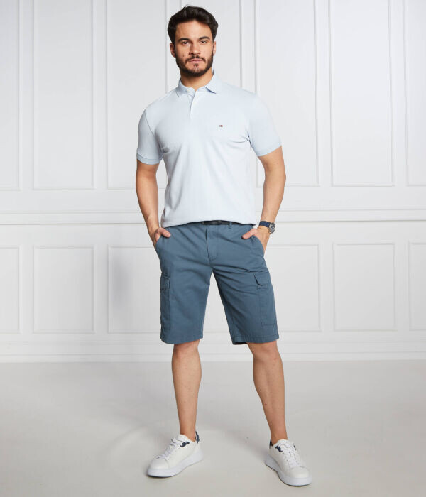 Поло мужское Tommy Hilfiger с коротким рукавом, голубой — фото 2