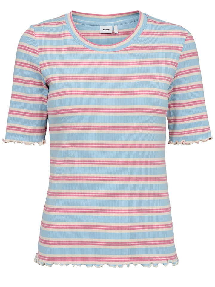 

NÜMPH Футболка светло-голубого/розового цвета, Розовый, NÜMPH Футболка светло-голубого/розового цвета