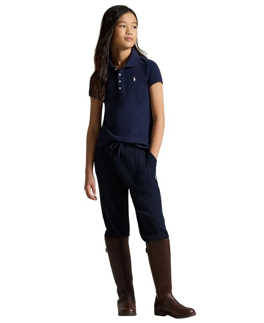 Поло-рубашки из сетчатой ткани для девочек от Ralph Lauren Polo Ralph Lauren, темно-синий — фото 3