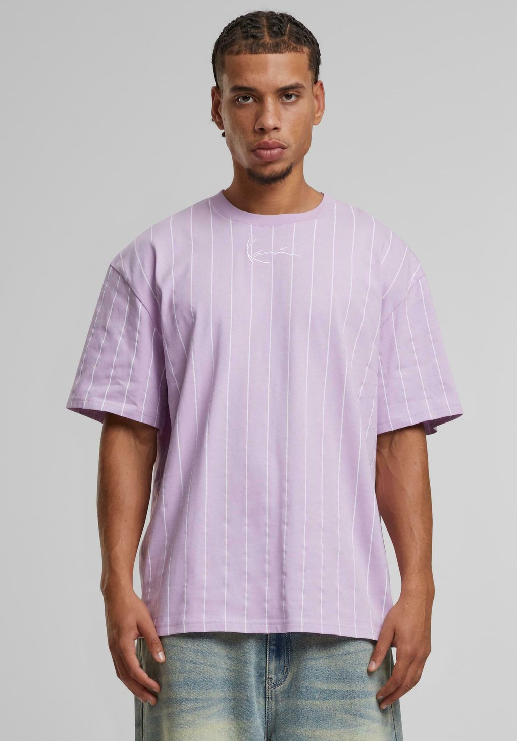 

Футболка с принтом SMALL SIGNATURE ESSENTIAL PINSTRIPE Karl Kani, фиолетовый
