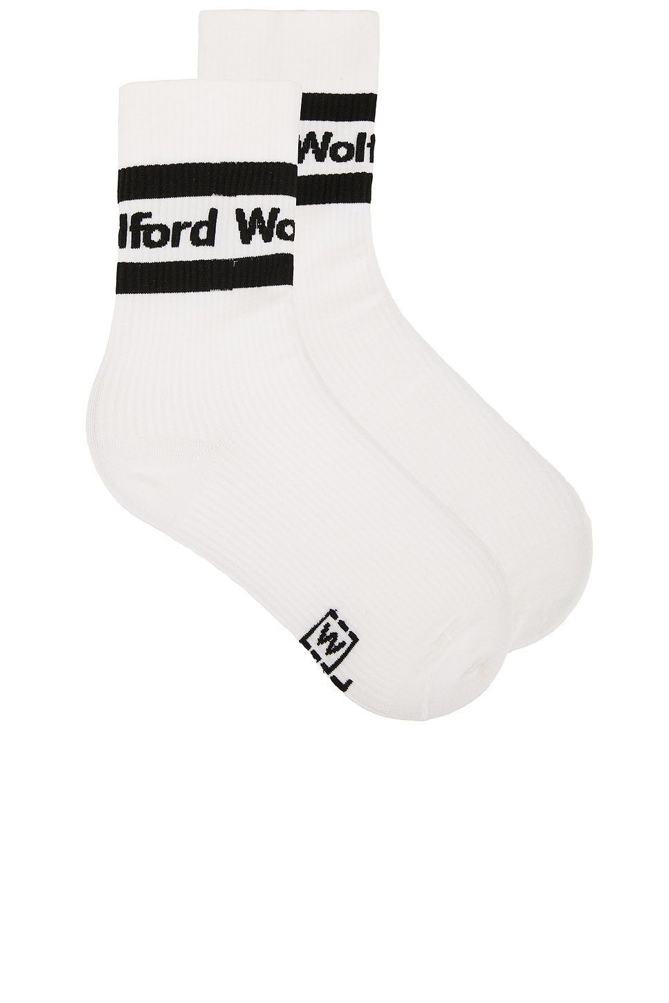 

Носки с логотипом и ребристой текстурой Wolford, white & black
