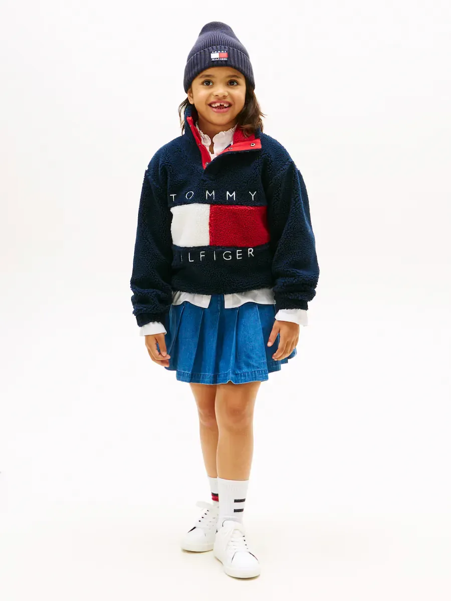 Флисовая куртка из овечьей шерсти с логотипом-флагом Tommy Hilfiger, синий — фото 4