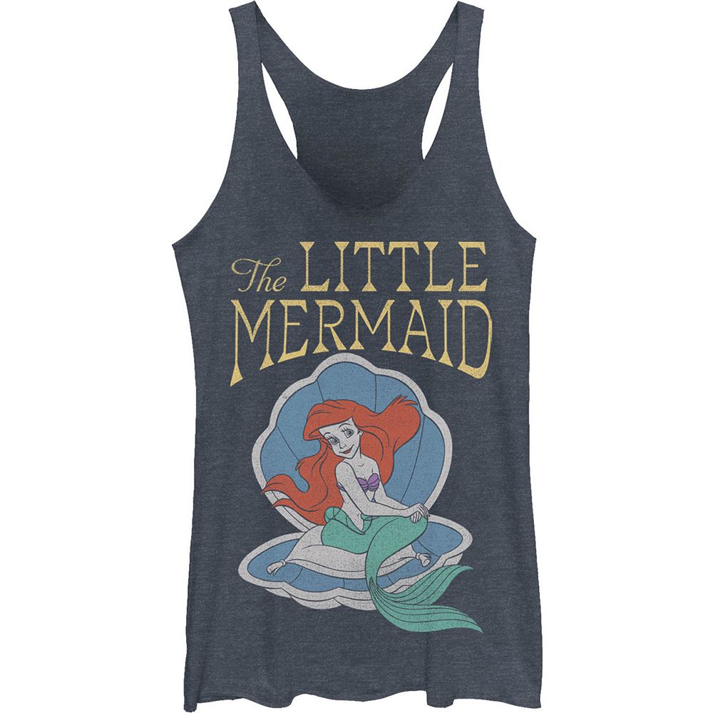 

Майка с портретом Ариэль Шелл для юниоров Disney's The Little Mermaid Licensed Character, цвет Navy Heather