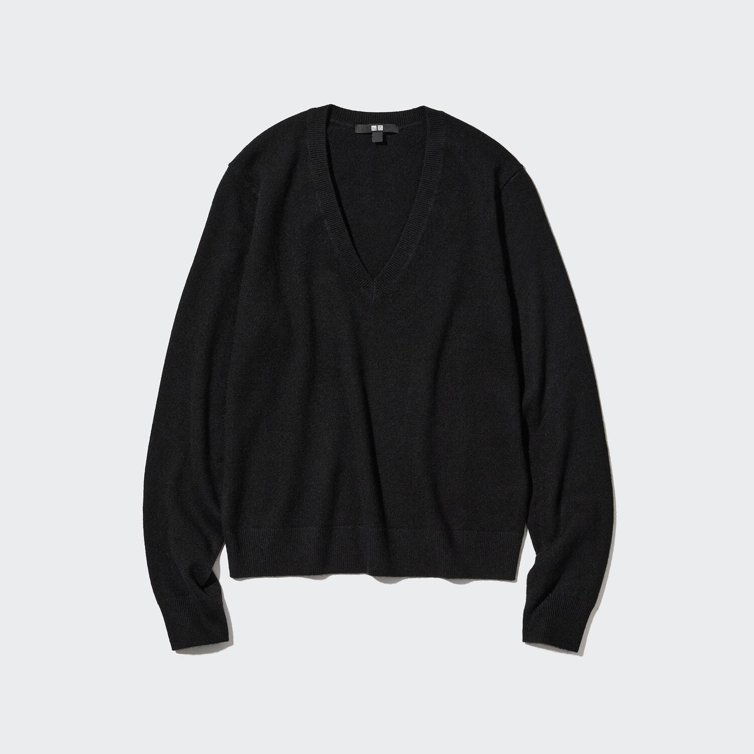 

Джемпер Uniqlo женский из кашемира с v-образным вырезом, черный
