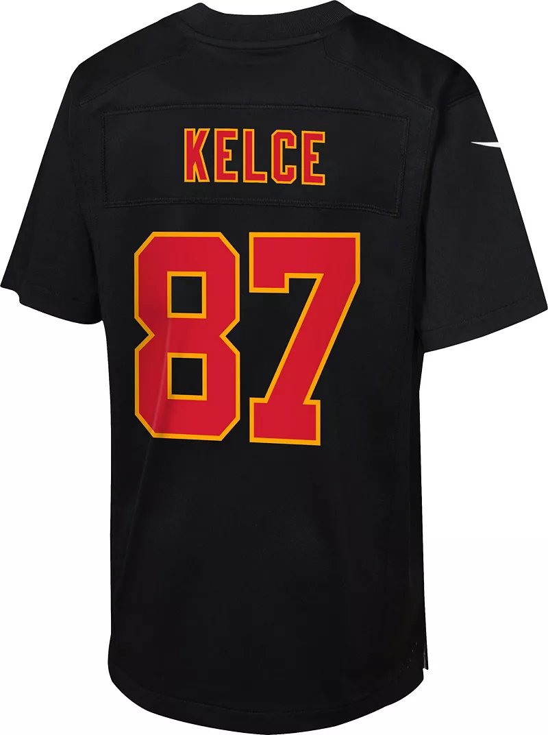 Черная игровая майка Nike Youth Kansas City Chiefs Travis Kelce # 87 — фото 2