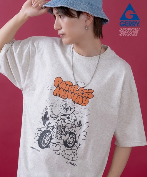 

Футболка с короткими рукавами, логотип, коллаборация Sideway Stance x Gerry, серая