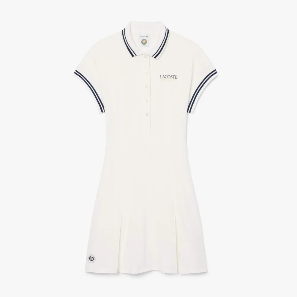 Платье-поло для тенниса Lacoste Roland Garros, айвори