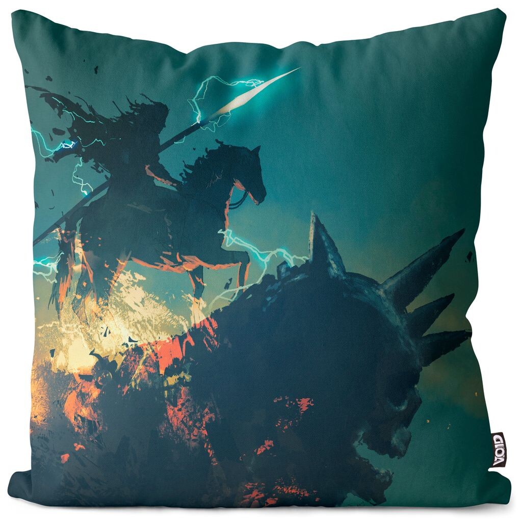 

VOID Fantasy Warrior Game Чехол на подушку из полиэстера Водонепроницаемая подушка для улицы и дома Размер: 60 x 60 см