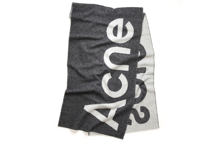 

Шарф с жаккардовым лого Acne Studios, черный