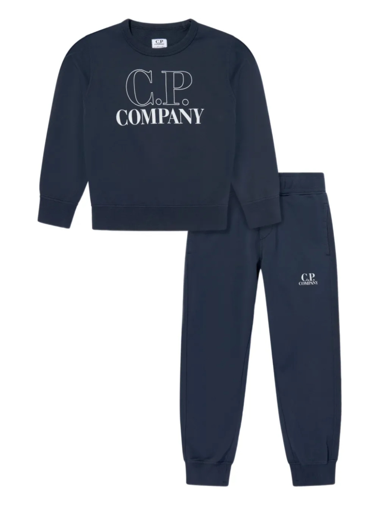 

Хлопковый спортивный костюм с логотипом C.P. Company Kids, синий