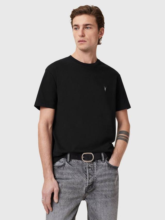 

Футболка с логотипом dexter cotton regular fit с коротким рукавом и логотипом AllSaints, черный