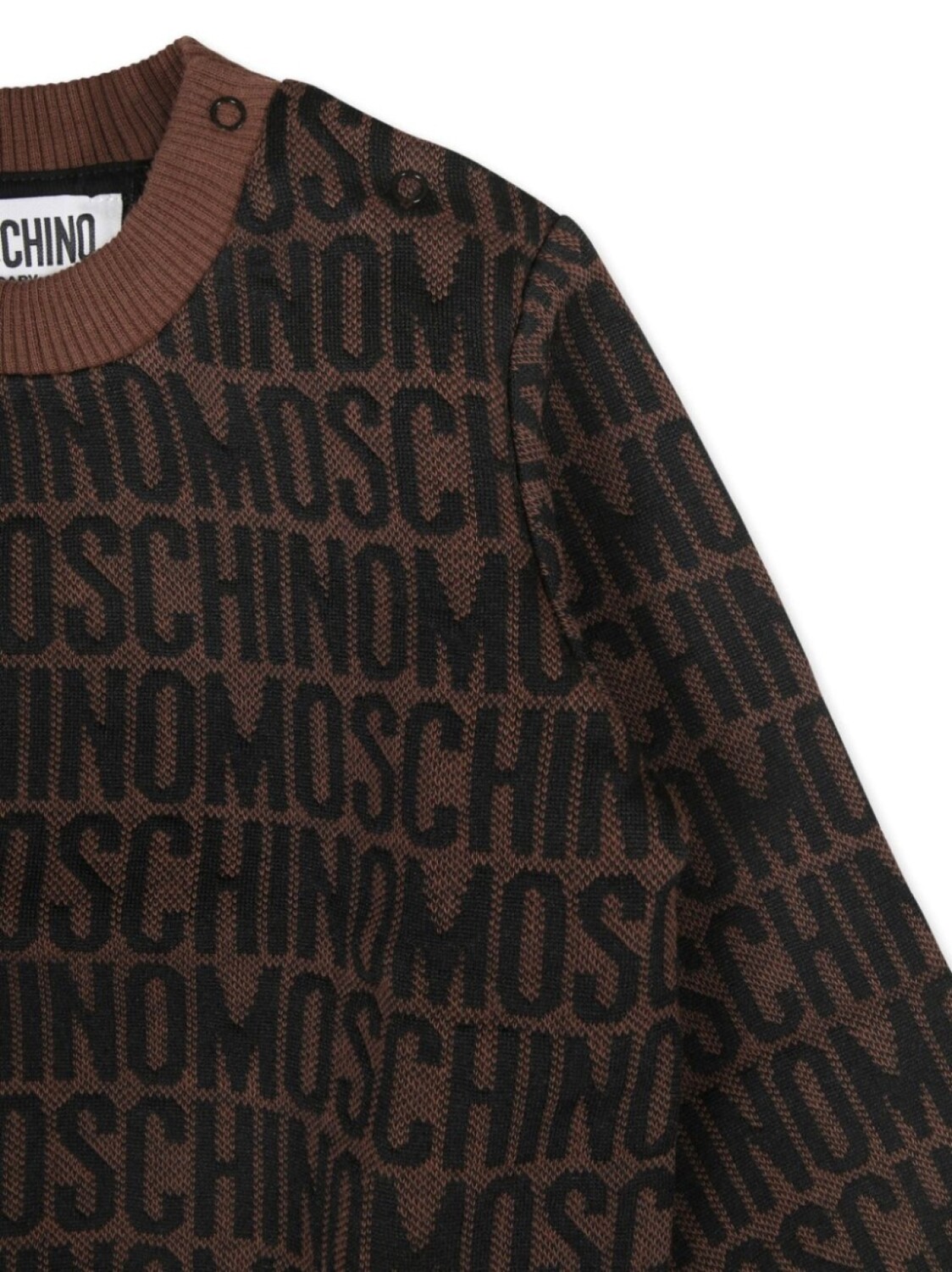 Спортивный костюм Moschino Kids с жаккардовым логотипом, коричневый — фото 3