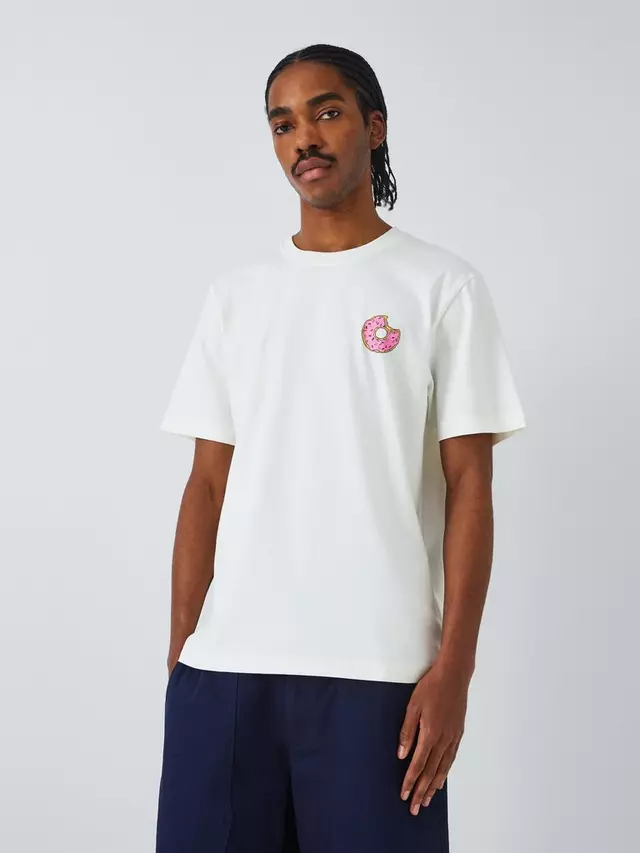 

Футболка John Lewis ANYDAY X The Simpsons Doughnut Short Sleeve, экрю
