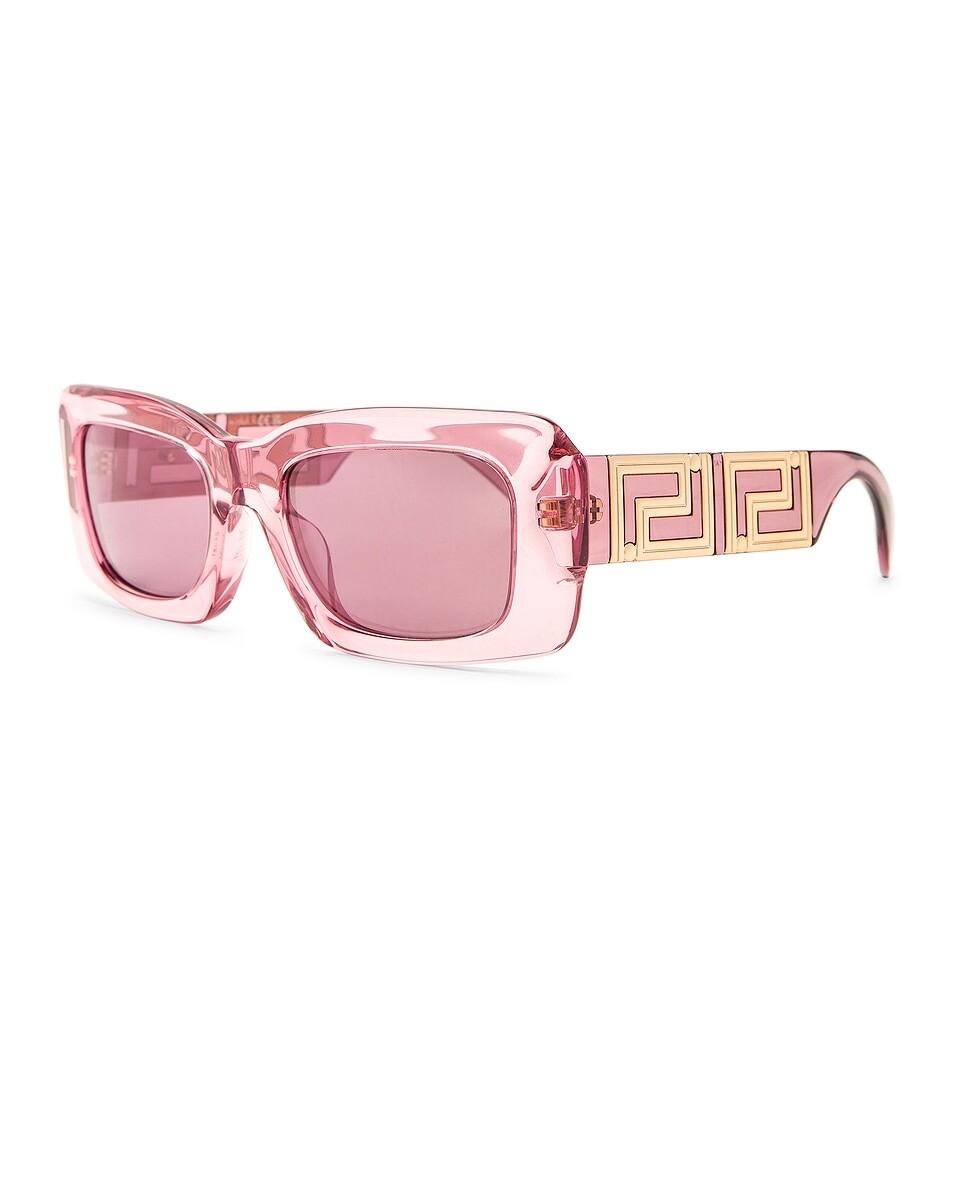 

Прямоугольные солнцезащитные очки Versace, розовый
