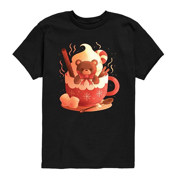 

Футболка с принтом медведя и кружки какао для мальчиков 8-20 Licensed Character, Black