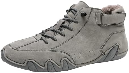 

Мужские замшевые ботинки Hhhchpm - легкие высокие кеды без шнуровки для ходьбы, ручной работы, повседневная обувь для активного отдыха и походов, серый