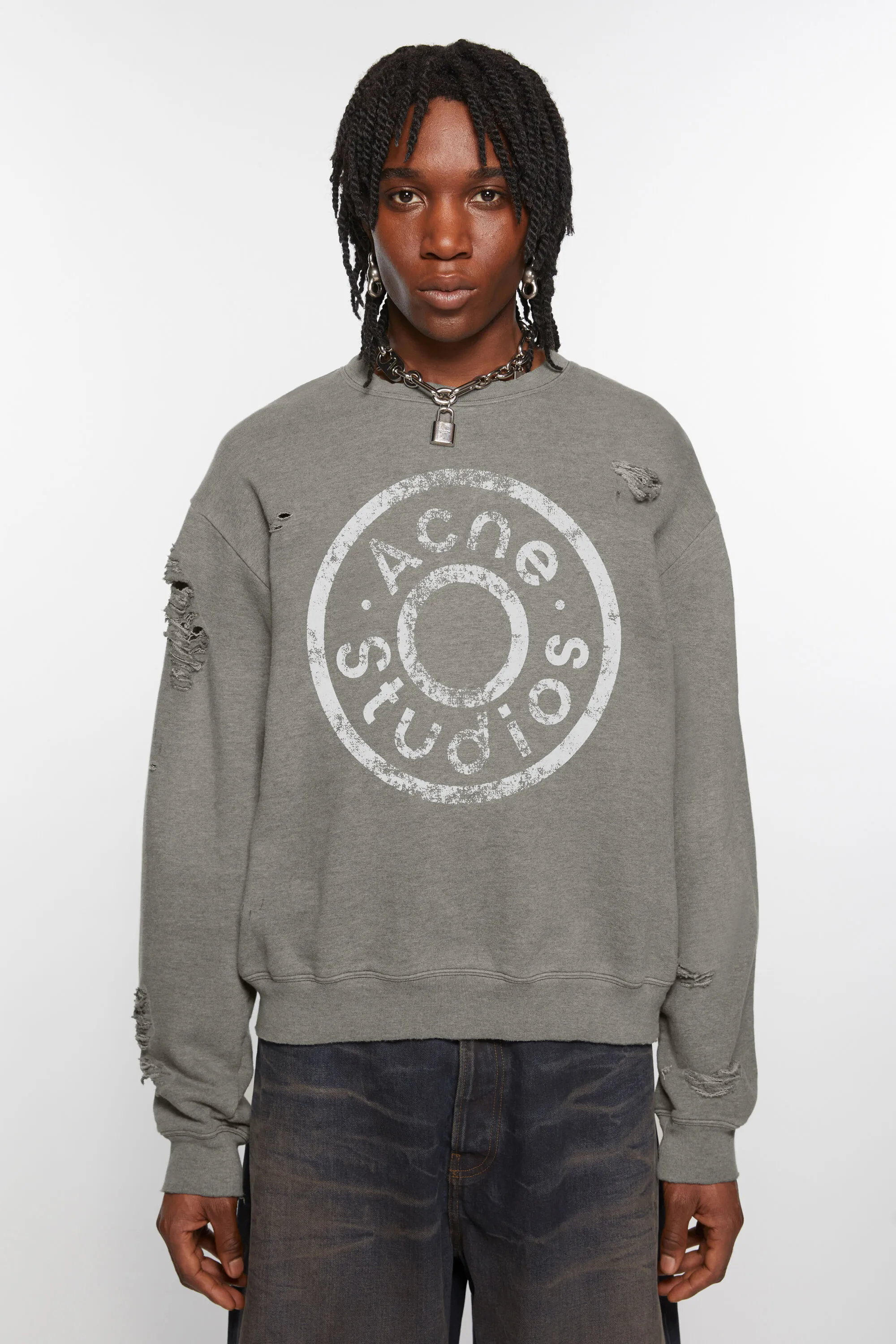 

Свитер с принтом логотипа Acne Studios, Moss Green