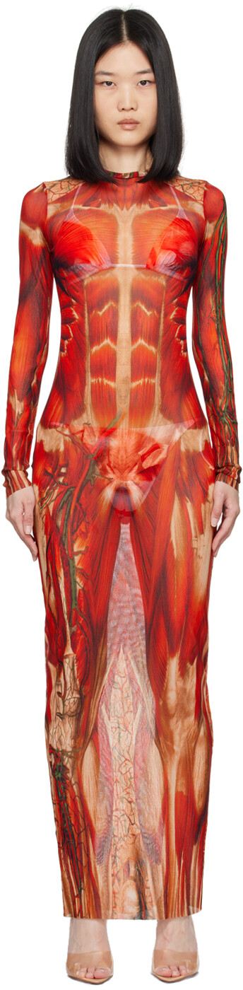 

Красное платье макси «Экорше» Jean Paul Gaultier