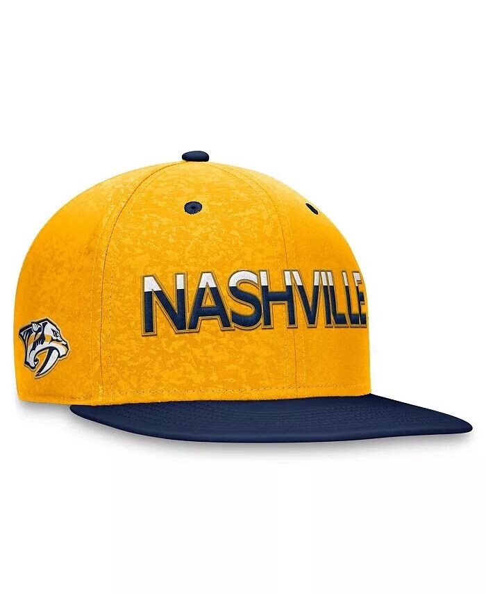 

Мужская темно-синяя, золотая кепка Nashville Predators Authentic Pro Rink с двумя цветовыми застежками Fanatics