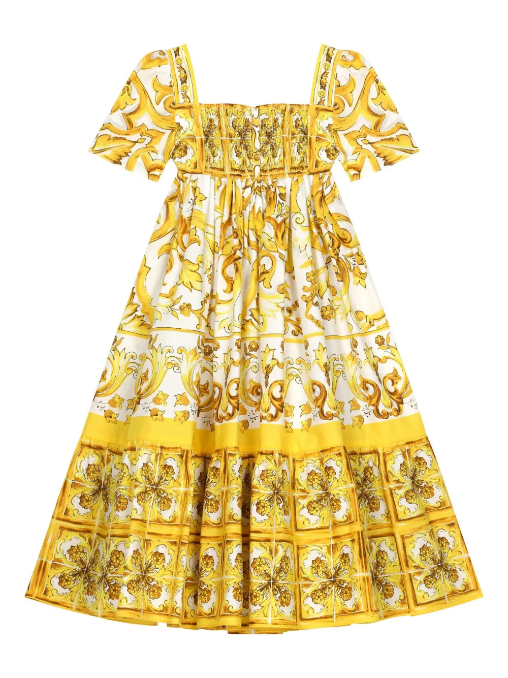 Платье с принтом Majolica Dolce & Gabbana Kids, желтый — фото 2