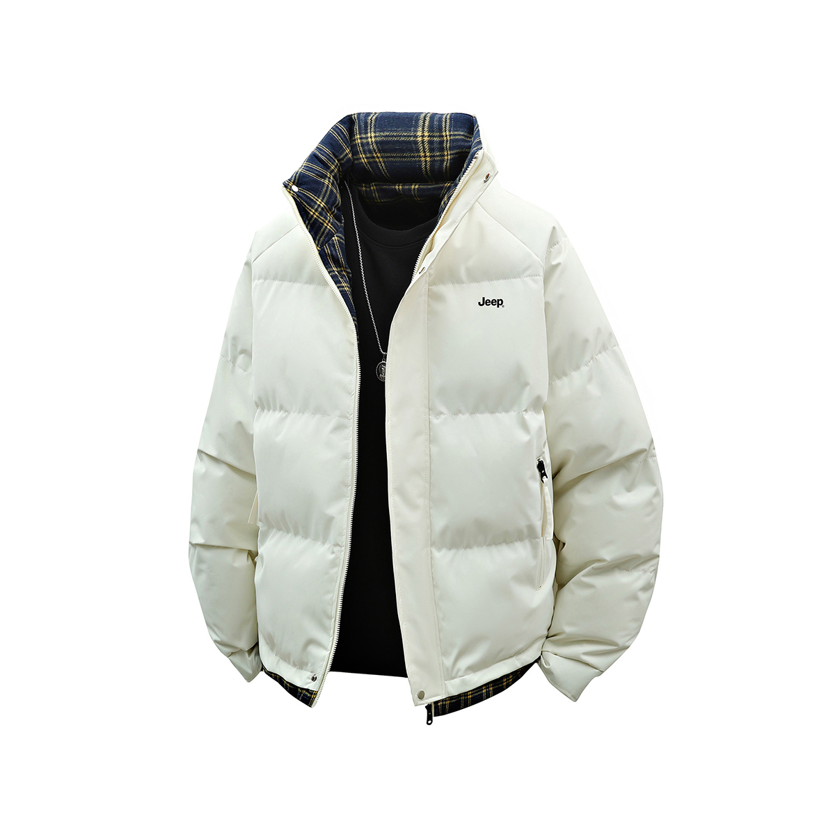 

Пуховик Unisex Stand Collar утепленный стеганый Jeep, экрю