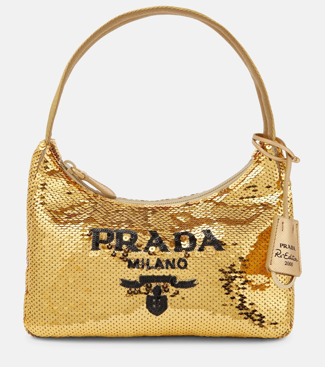 

Редакция 2000 мини-клатч с пайетками Prada, Platino+Nero