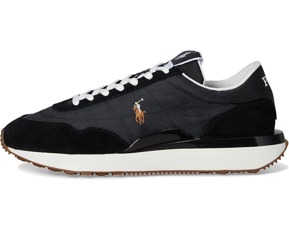 Кроссовки Polo Ralph Lauren Train 89 Suede-Paneled Sneakers, цвет Black/Multi Pp — фото 4