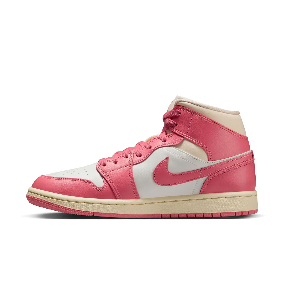 Баскетбольные кроссовки Air Jordan 1 Mid женские, розовый/белый — фото 4