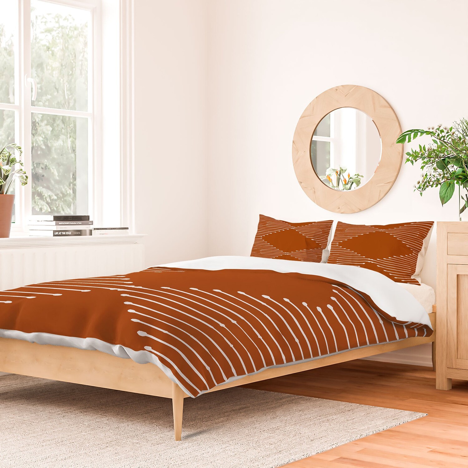 

Летнее солнце Home Art Geo Rust Полиэстеровое пуховое одеяло Deny Designs, цвет Polyester