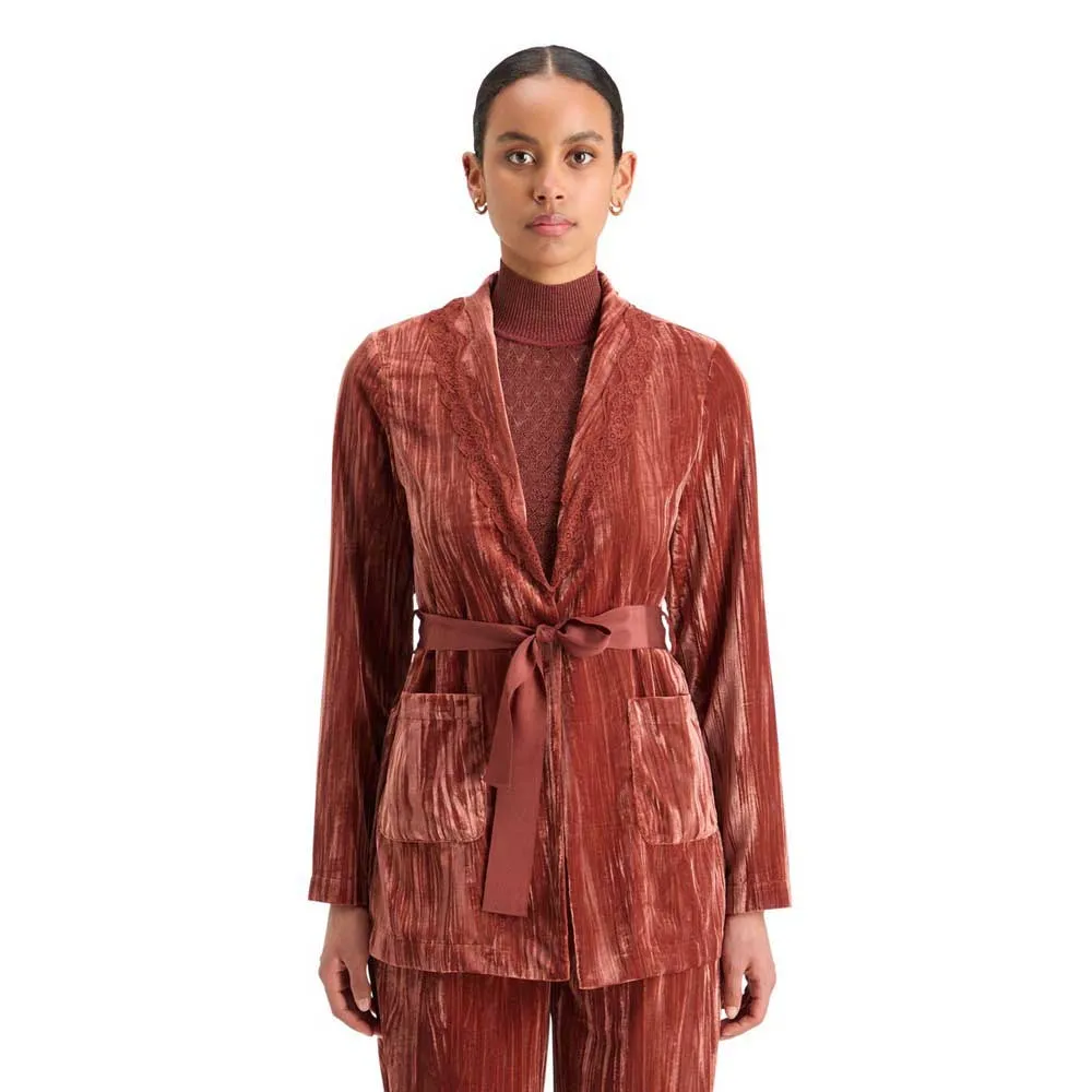

Блейзер Scotch & Soda Lace Trimmed Velvet Pyjama, красный
