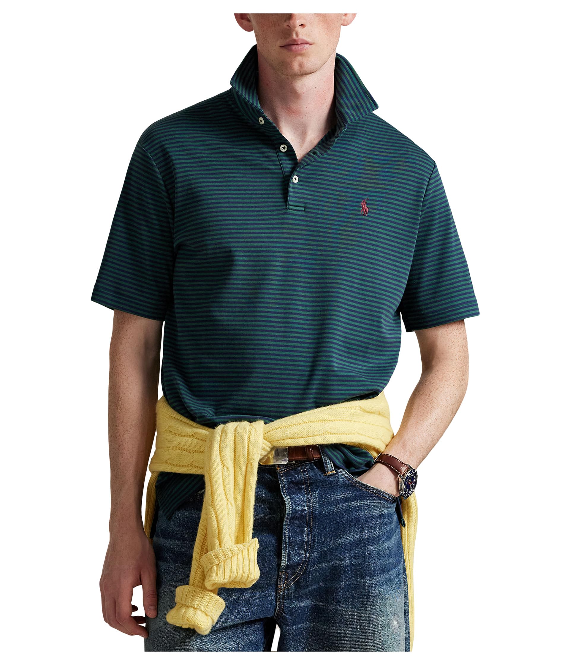 

Поло Polo Ralph Lauren Classic Fit Soft Cotton Polo Shirt, цвет Vintage Pine/Refined Navy