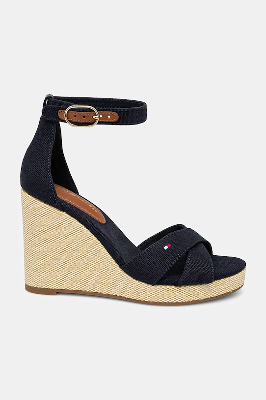 Сандалии Flag High Wedge Espadrille с перекрещивающимися ремешками Tommy Hilfiger, темно-синий — фото 2