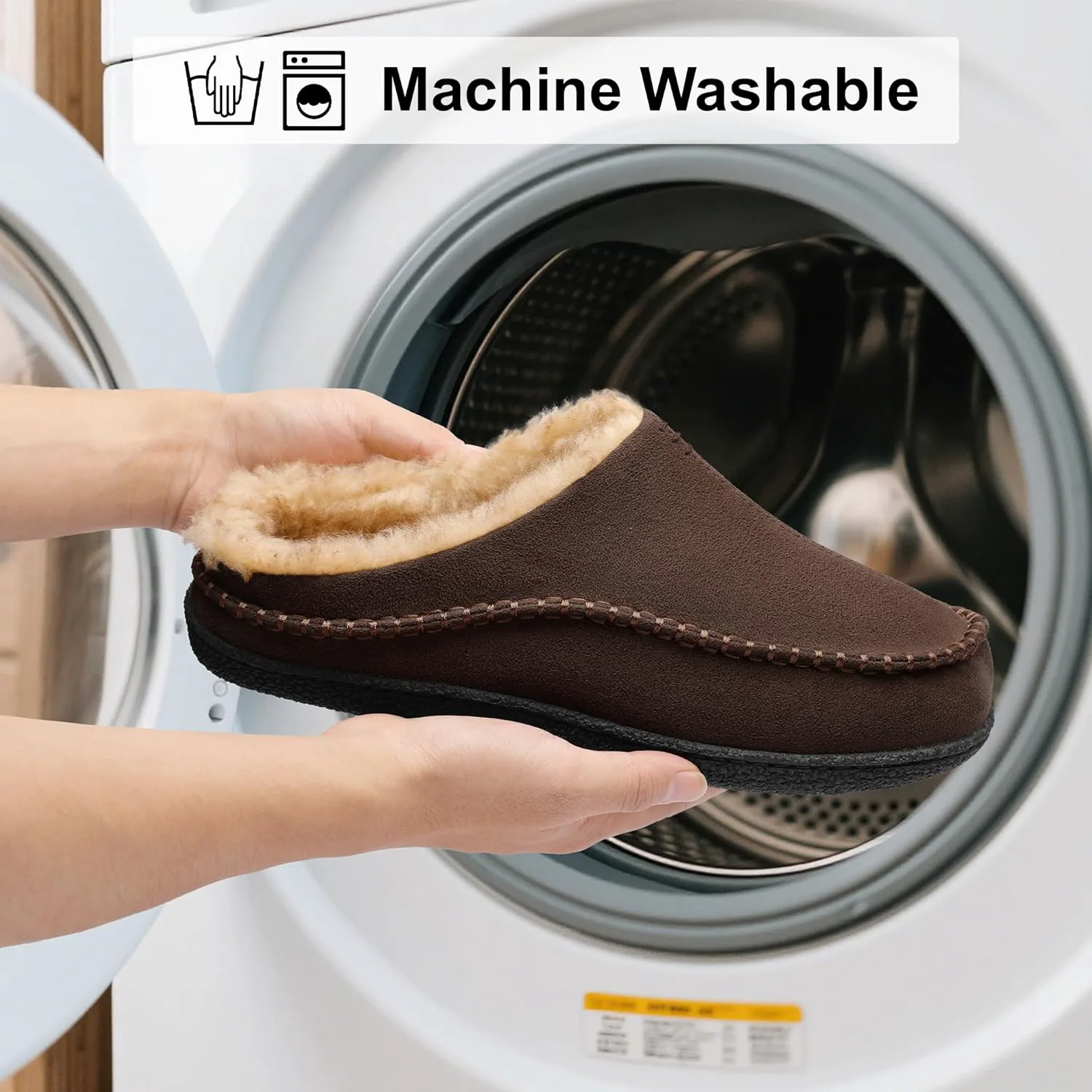 Мужские тапочки shoeslocker, удобные домашние тапочки на мемори-пене, коричневый — фото 4