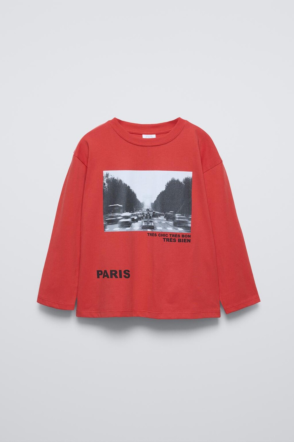 

Футболка с фотографическим принтом ZARA, красный