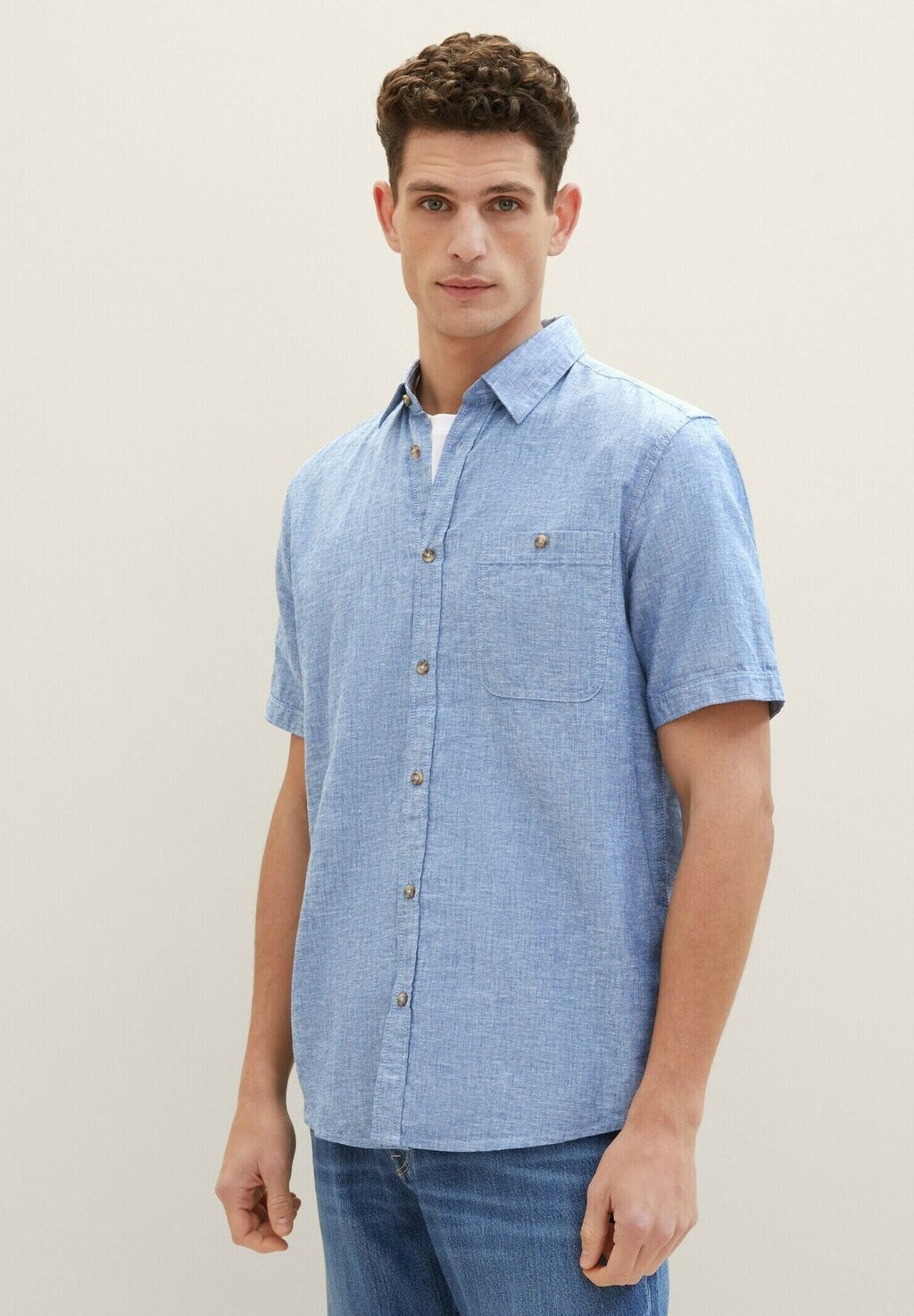 

Рубашка REGULAR KURZARM TOM TAILOR, цвет leasure blue chambray
