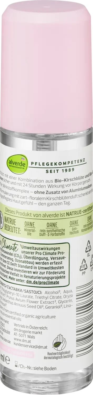 Дезодорант alverde NATURKOSMETIK Deo Spray Floral Kirschblüte, 75 ml — фото 2