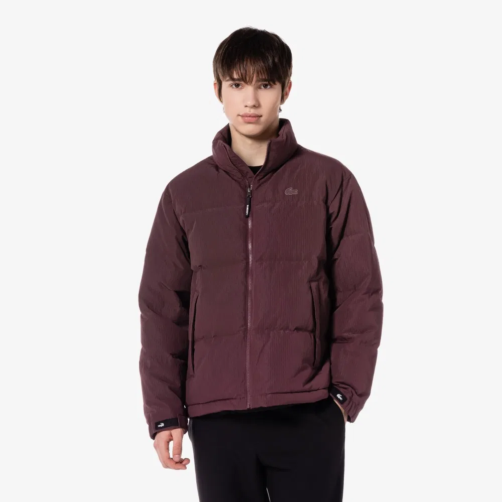 Мужская куртка-пуховик коричневого цвета от Lacoste — фото 4