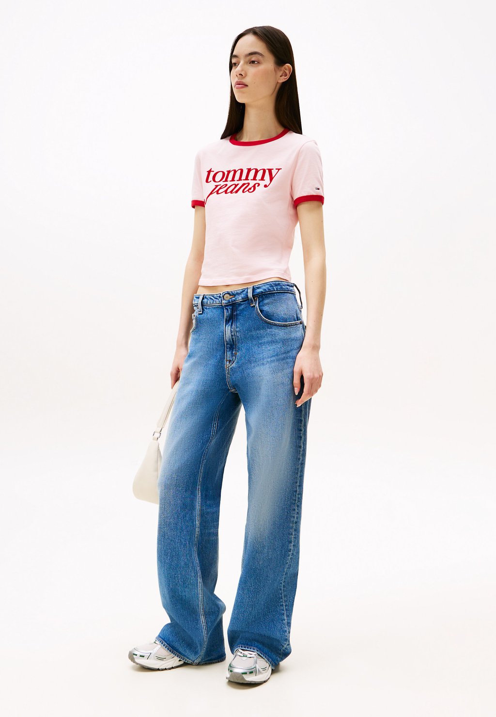 

Футболка с принтом SLIM SCRIPT TEE Tommy Jeans, розовый